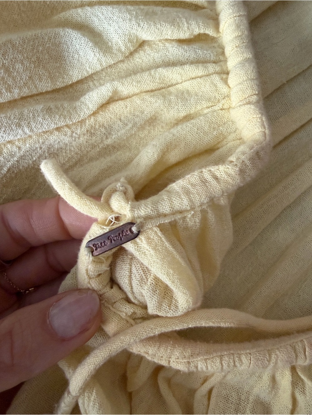 Butter yellow Crocget V-Neck Yellow Sundress - Picture 5 of 5